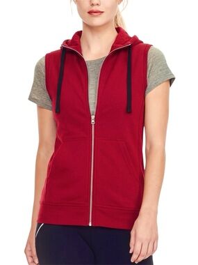 Icebreaker RealFLEECE200 Dia Vest Size Small Red Merino Wool Hooded